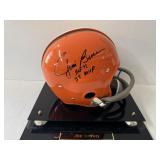 #135 Jim Brown Browns signed helmet “HOF 71 3T MVP” with acrylic case