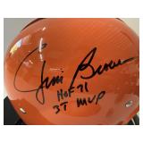 #135 Jim Brown Browns signed helmet “HOF 71 3T MVP” with acrylic case