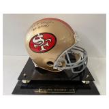 #140 Joe Montana 49ers signed helmet “HOF 2000” inscription with acrylic case