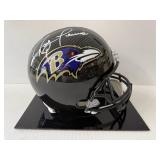 #144 Ray Lewis Ravens signed helmet with Beckett COA with acrylic case 