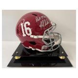 #148 Nick Saban Alabama signed helmet “Roll Tide” inscription with sticker COA with  acrylic case