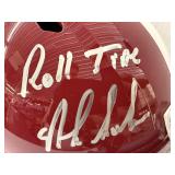 #148 Nick Saban Alabama signed helmet “Roll Tide” inscription with sticker COA with  acrylic case