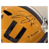 #150 Joe Burrow 9 LSU signed helmet “19 Heisman” inscription with JSA COA and  Fanatics COA with acr