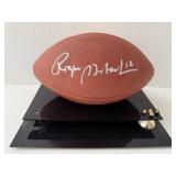 #157 Roger Staubach 12 Cowboys signed football Online COA with acrylic case