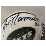 #162 Joe Namath Jets signed mini helmet “X12” inscription with acrylic case
