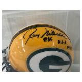 #168 Ray Nitschke Packers signed mini helmet “#66 H.O.F. 1978” inscription with acrylic  case