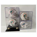 #172 (4) Mini helmets incl. Bob Griese Dolphins signed mini helmet 