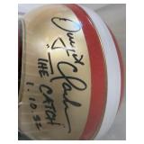 #173 Dwight Clark 49ers signed mini helmet “‘THE CATCH’ 1.10.82” 