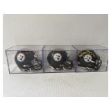 #174 (3) Mini helmets incl. Ben Roethlisberger 7 Steelers signed mini helmet 