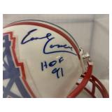 #177 Earl Campbell Oilers signed mini helmet “HOF 91"