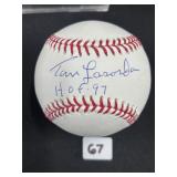 #67 Ton Lasorda with HOF Inscription with JSA COA 
