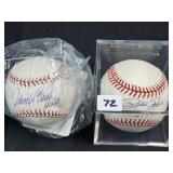 #72 Johnny Bench and Pete Rose Singed Baseballs JB with Steiner COA & PR with Reggie Jackson COA