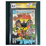 #501 New Tean Titans #1 Comic Book Signed by Marv Wolfman CGC Graded 8.5