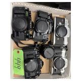 #449 (5) Vintage Cannon Cameras Lot #2 incl. Pellix QL, (2) A-1, AE-1 & AE-1 Program & (2) Extra Len