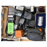 #458 Misc. Camera Related Accessories Lot#1 incl. Sigma Flash, Chargers, Argus 100mm Lense with box,