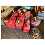 Lots of Older Style Gas Cans