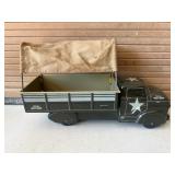 Vintage Marx. Tin Litho Military Transport Truck with Canopy