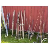 Vintage Skis, Fishing Poles, etc.