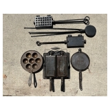 Small Collection of Cast Iron, Incl. Pans, Corn Bread, etc.