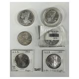 #5207 (6) American Eagle Silver Dollars