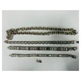 #5216 Tiffany Style necklace and (3) Men's Chain Link Bracelets