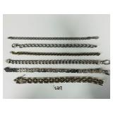 #5217 (6) Men's Silver Chain Link Bracelets