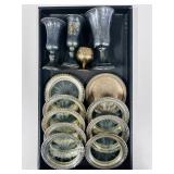 #5222 Sterling Kiddush Cups & Silver Coasters
