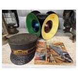 Railroad Signal Lantern, Conductors Hat, etc.