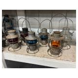 Nice Collection of Lanterns incl Amber Globe Wabash