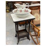 Marble Top 2 Tier Parlor Table Table