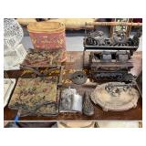 Foot Stools, Cast iron incl. Boot Scraper, Match Safes,