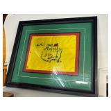 Autographed 2001 Masters Flag Matted and Framed