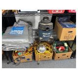 Brand New Tarps, Shop Vac, Extension Cords, Power Strips, etc.