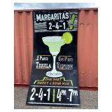 Large Margaritas Single Sided Metal Advertising Sign