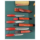Small selection of knives, including J. A. Hellberg stag knife