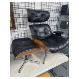 features a distinctive bentwood shells and ottomans,