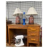3 Drawer Desk with Lamps