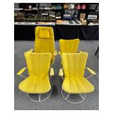 Retro Wrought Iron Rocker chairs with yellow