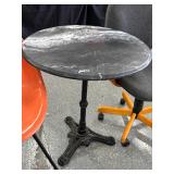 marble top parlor table with cast iron pedestal base