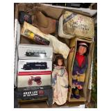 Native American Doll, Trains, etc.