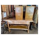 Nice Woodworking Bench, Wood File Cabinets