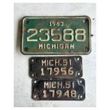 Vintage License Plates- Motorcycle, Bike, etc.