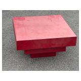 #535 Red Vintage Formica Multi -Tiered Coffee Table (Christian Dior ?)