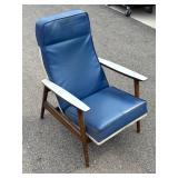 #530 Mid-Century 1960s   Scandinavian Lounge Chair by Milo Baughman (blue vinyl upholstery)