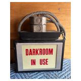 #594 Hardware 'Darkroom in Use' Light Up Sign & OC White Lights Industrial Lamp