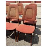 #569 Lot of 6 Broderna Sorheim Chairs, Norway 1960 (sun damaged fabric) but in good shape