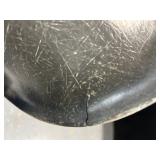 #528 Vintage Herman Miller Fiberglass Arm Shell Chair (Elephant Grey) -tiny crack on right bottom