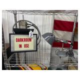 #594 Hardware 'Darkroom in Use' Light Up Sign & OC White Lights Industrial Lamp
