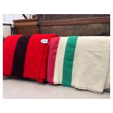 #630 Red and Black 100% Wool Hudson's Bay Blanket & Colorful 100% Wool Hudson's Bay Blanket