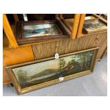 #635 3) Oil Panting's Group incl. Scenic Cabin View, Ocean, & W. Becker Painting